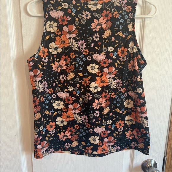 SHEIN Black Floral Tank Top with Multicolor Blooms - Picture 3 of 3